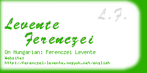 levente ferenczei business card